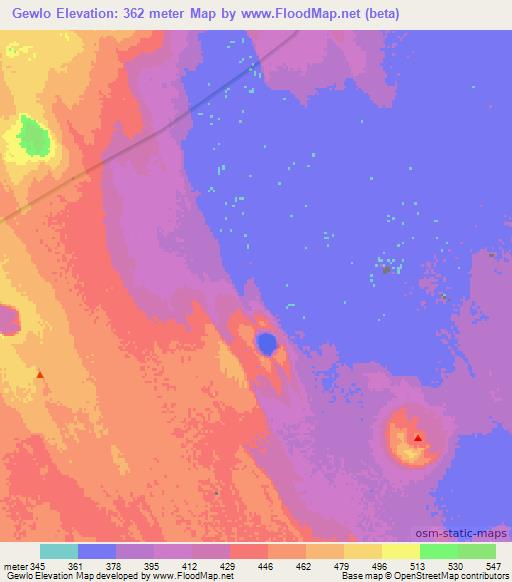 Gewlo,Ethiopia Elevation Map