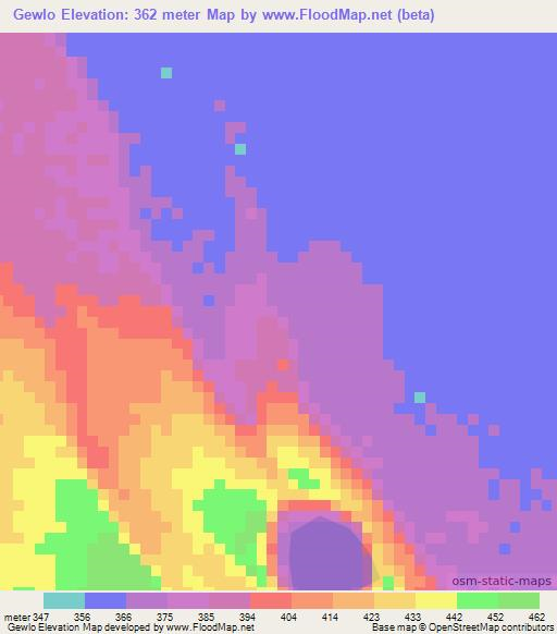 Gewlo,Ethiopia Elevation Map