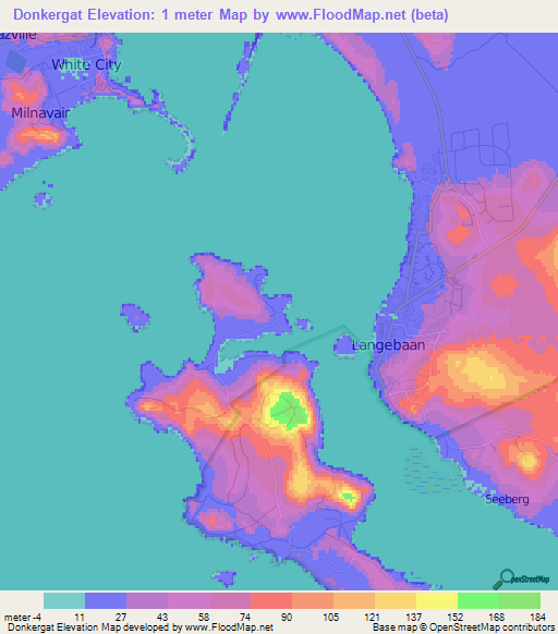 Donkergat,South Africa Elevation Map