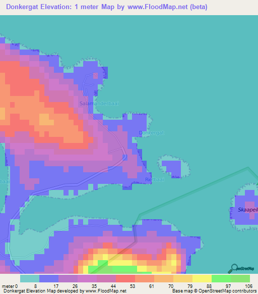 Donkergat,South Africa Elevation Map