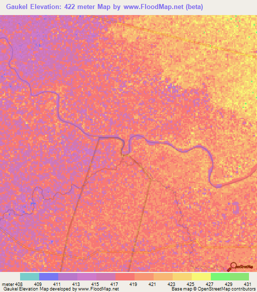 Gaukel,Ethiopia Elevation Map