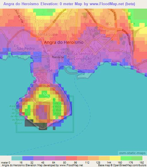 Angra do Heroismo,Portugal Elevation Map