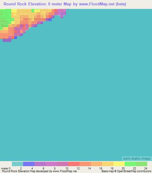 Round Rock,Barbados Elevation Map