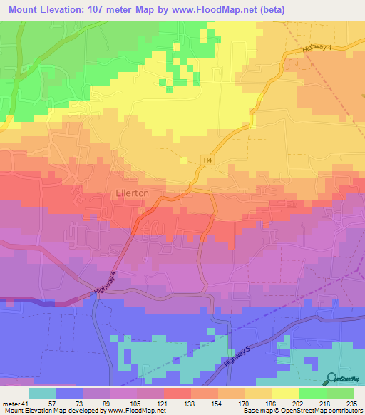 Mount,Barbados Elevation Map