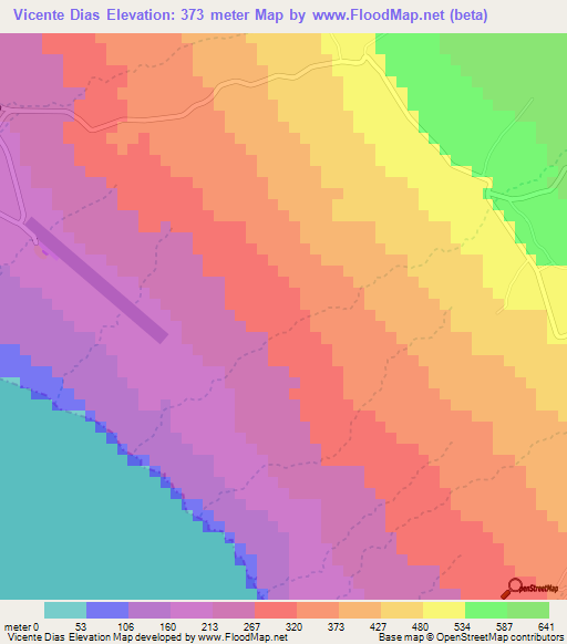 Vicente Dias,Cape Verde Elevation Map