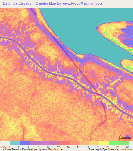 La Linea,Venezuela Elevation Map