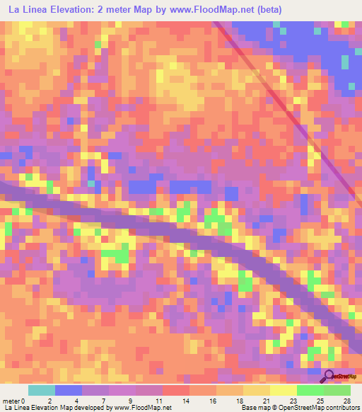 La Linea,Venezuela Elevation Map