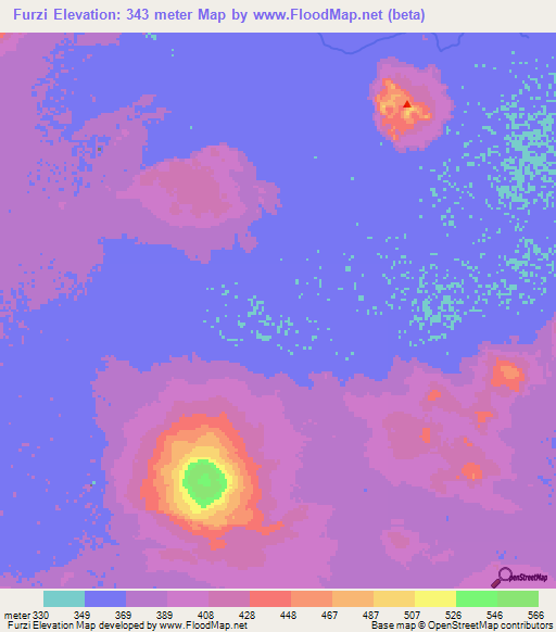 Furzi,Ethiopia Elevation Map
