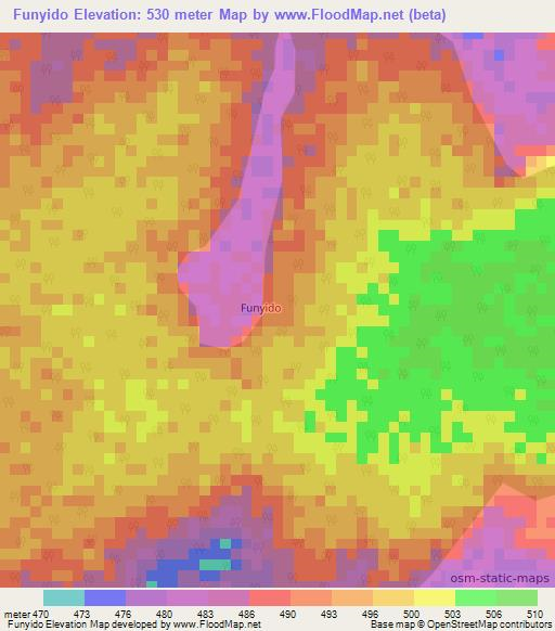 Funyido,Ethiopia Elevation Map