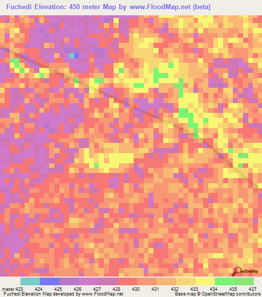 Fuchedi,Ethiopia Elevation Map