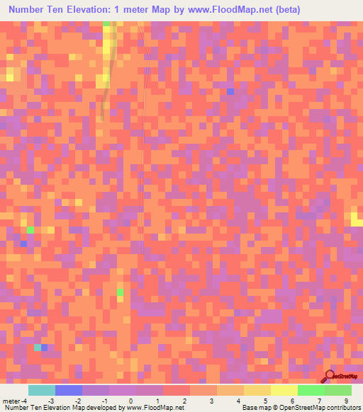 Number Ten,Guyana Elevation Map