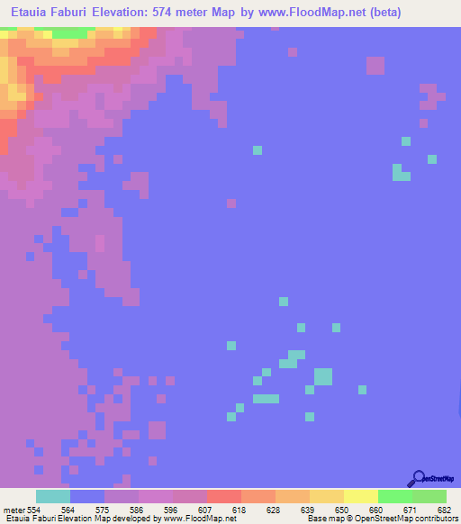 Etauia Faburi,Ethiopia Elevation Map