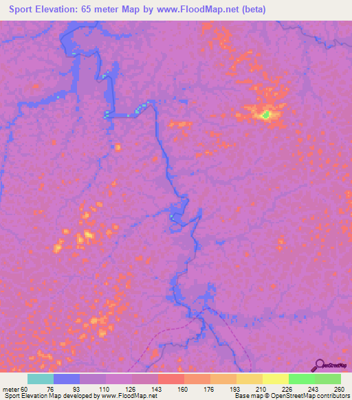 Sport,French Guiana Elevation Map