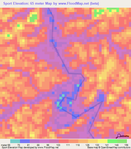 Sport,French Guiana Elevation Map