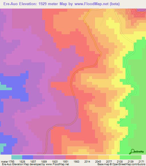 Ere-Auo,Ethiopia Elevation Map