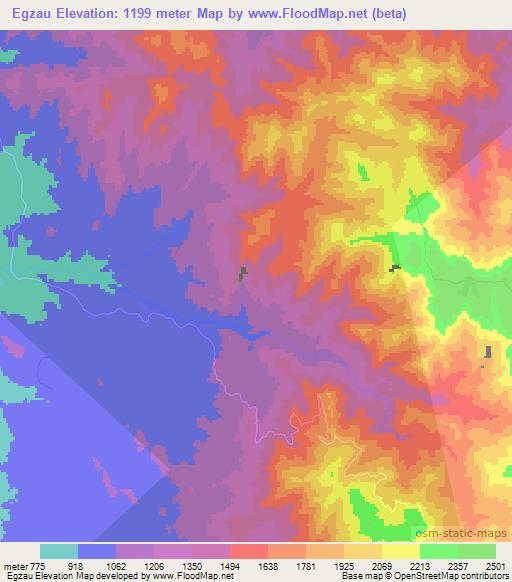 Egzau,Ethiopia Elevation Map