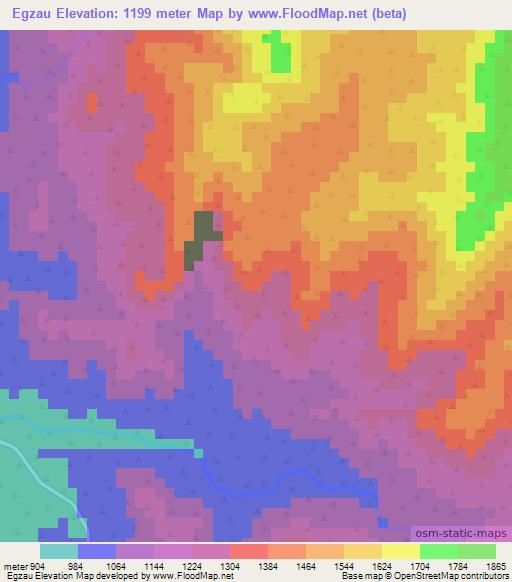 Egzau,Ethiopia Elevation Map
