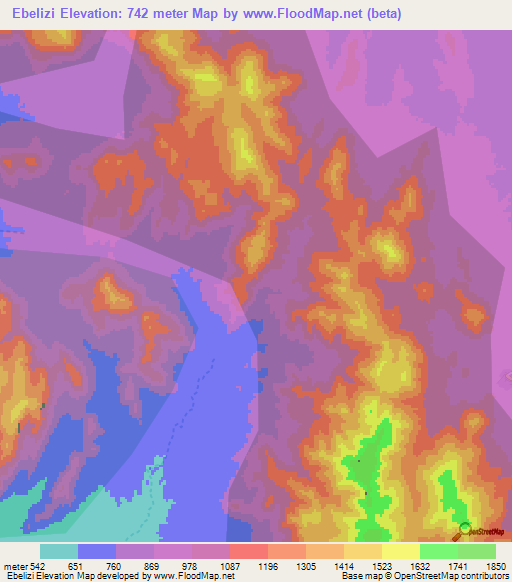 Ebelizi,Ethiopia Elevation Map