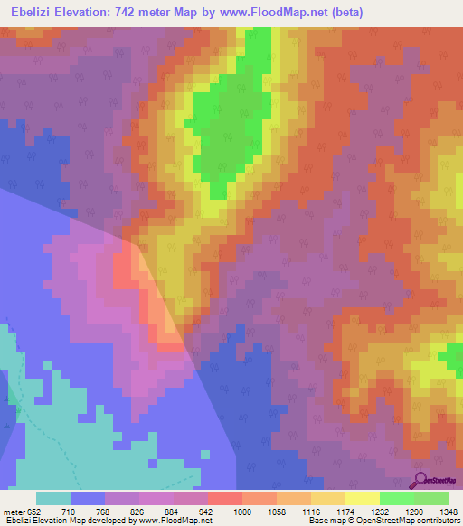Ebelizi,Ethiopia Elevation Map