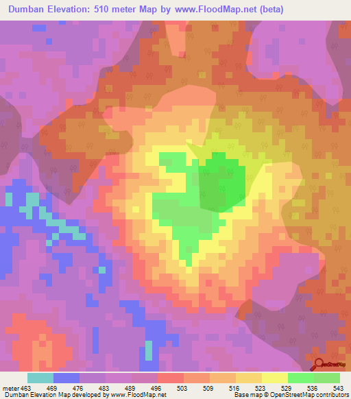 Dumban,Ethiopia Elevation Map