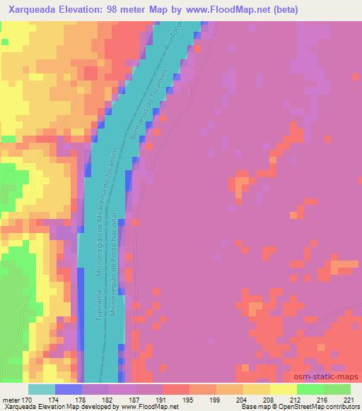 Xarqueada,Brazil Elevation Map