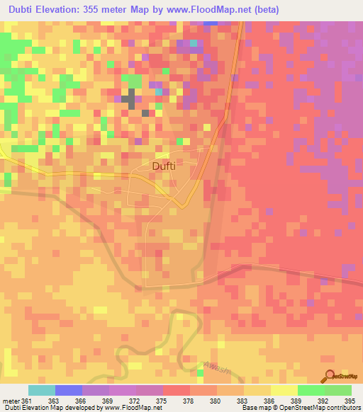 Dubti,Ethiopia Elevation Map