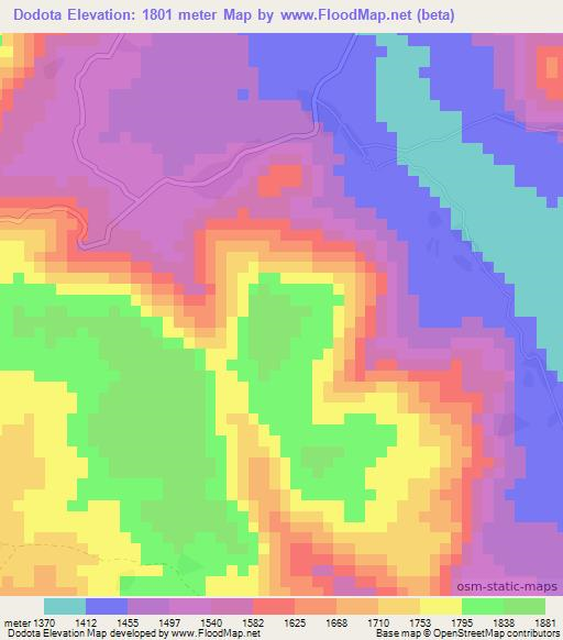 Dodota,Ethiopia Elevation Map