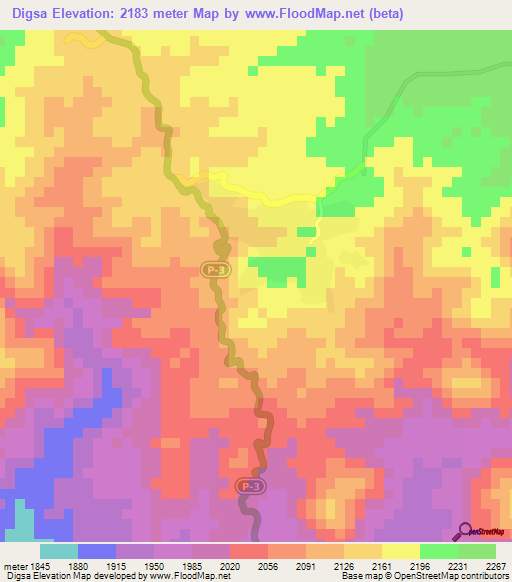 Digsa,Eritrea Elevation Map