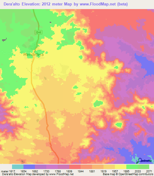 Dera'alto,Eritrea Elevation Map