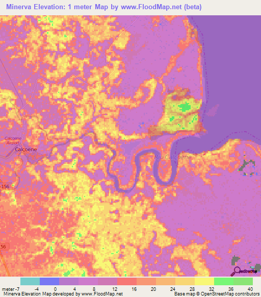 Minerva,Brazil Elevation Map