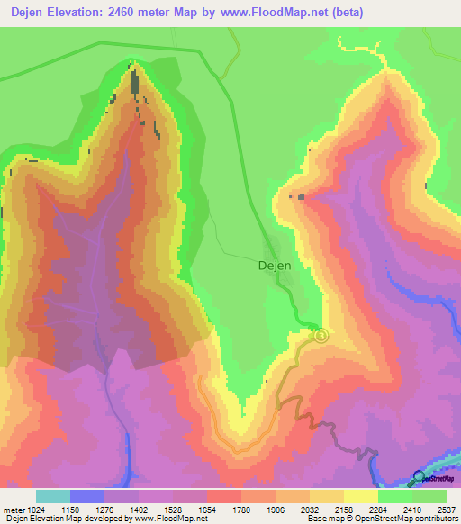 Dejen,Ethiopia Elevation Map