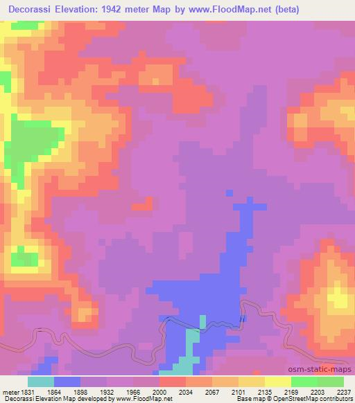 Decorassi,Eritrea Elevation Map