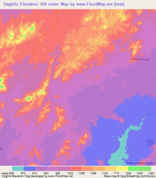 Daghilo,Eritrea Elevation Map