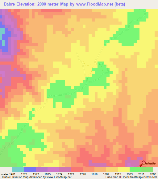 Dabre,Eritrea Elevation Map