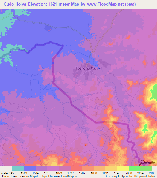 Cudo Hoiva,Eritrea Elevation Map