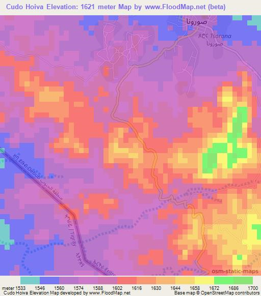 Cudo Hoiva,Eritrea Elevation Map