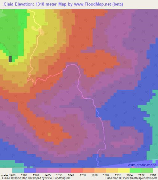 Ciaia,Ethiopia Elevation Map
