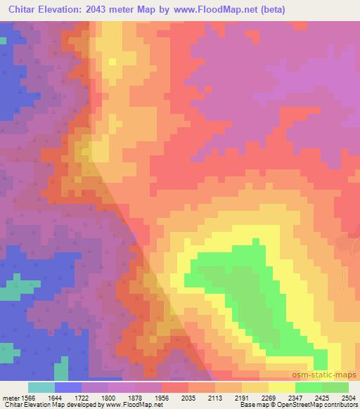 Chitar,Ethiopia Elevation Map