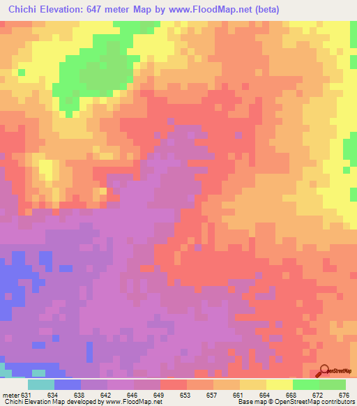 Chichi,Eritrea Elevation Map