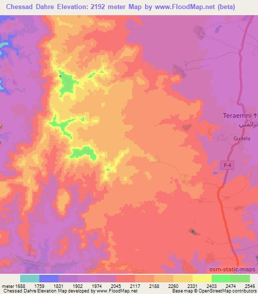 Chessad Dahre,Eritrea Elevation Map