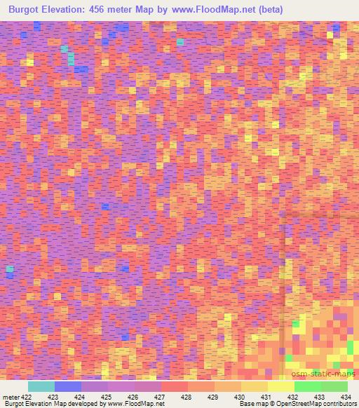 Burgot,Ethiopia Elevation Map