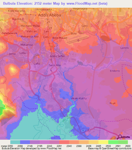 Bulbula,Ethiopia Elevation Map