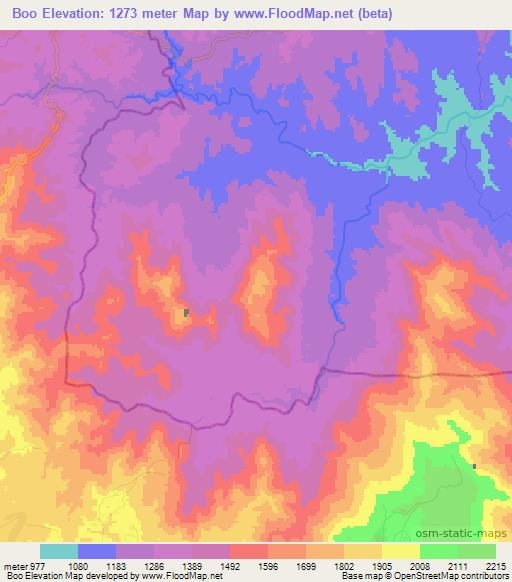 Boo,Ethiopia Elevation Map