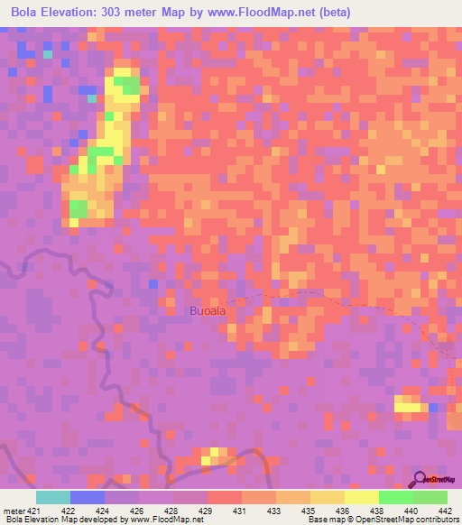 Bola,Ethiopia Elevation Map
