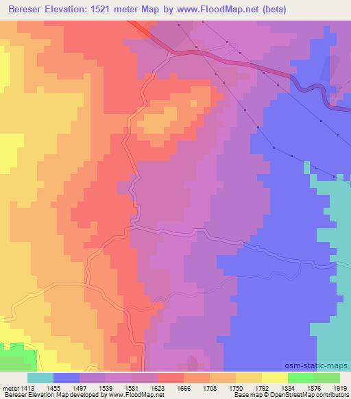 Bereser,Ethiopia Elevation Map