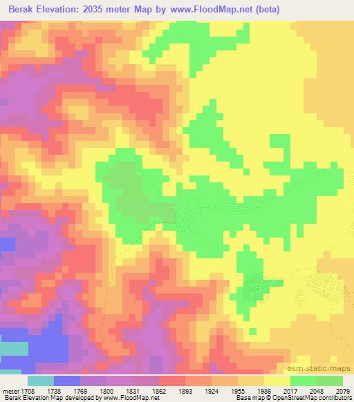 Berak,Eritrea Elevation Map