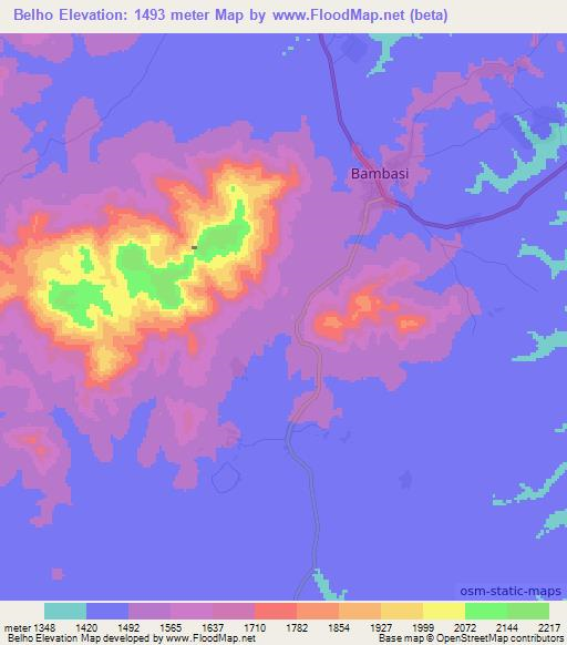 Belho,Ethiopia Elevation Map