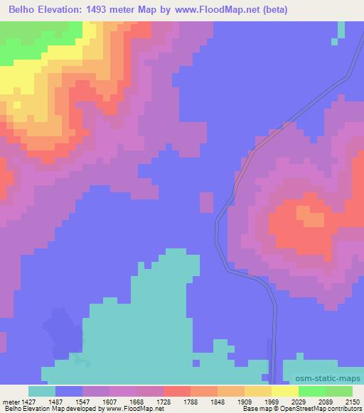 Belho,Ethiopia Elevation Map