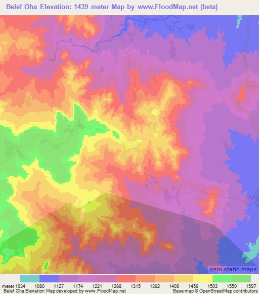 Belef Oha,Ethiopia Elevation Map