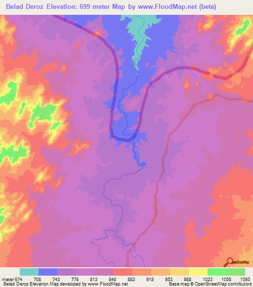 Belad Deroz,Ethiopia Elevation Map